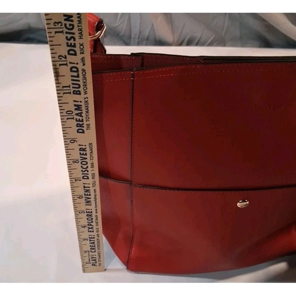 Bostanten Lotty Bright Red Cowhide Leather Hobo Tote Shoulder Bucket Bag +extras